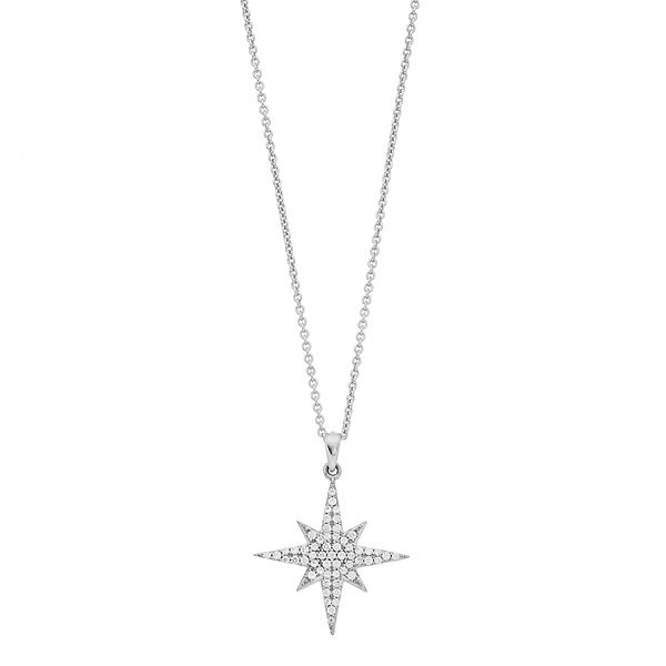 Simply Vera Vera Wang Sterling Silver 1/4 Carat T.W. Diamond Starburst ...