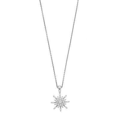 Simply Vera Vera Wang Sterling Silver 1 3 Carat T.W. Diamond Snowflake Pendant