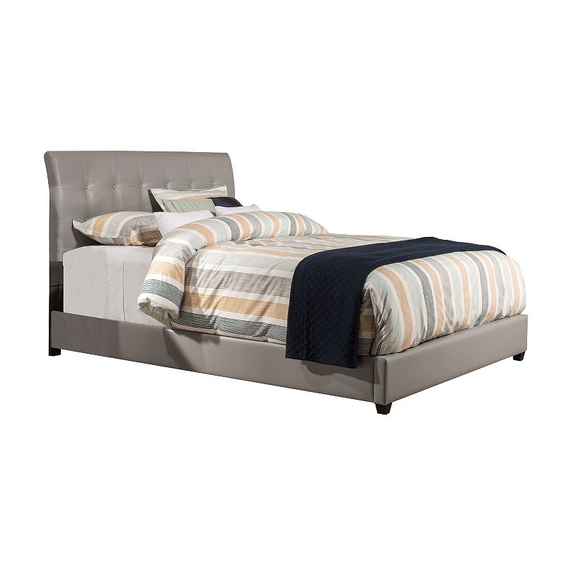 Hillsdale Furniture Lusso Faux-Leather Bed, Grey, Twin