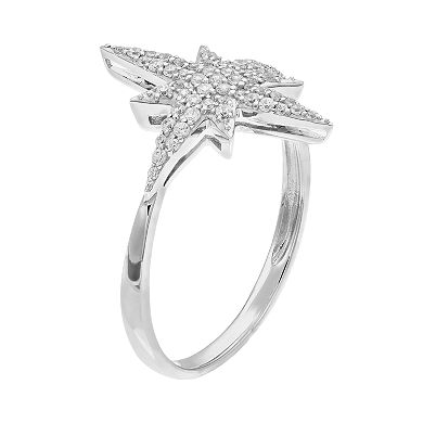 Simply Vera Vera Wang Sterling Silver 1/4 Carat T.W. Diamond Starburst Ring