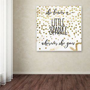 Artissimo Designs She Leaves A Little Sparkle Canvas Wall Art