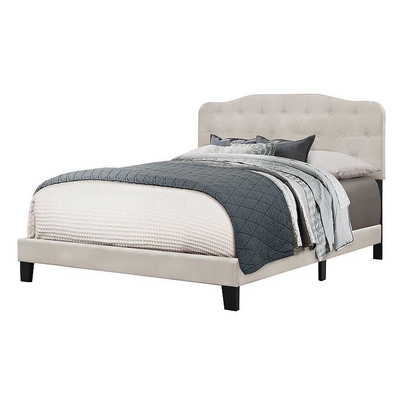 Hillsdale Furniture Nicole Tufted Upholstered Bed, Grey, Queen