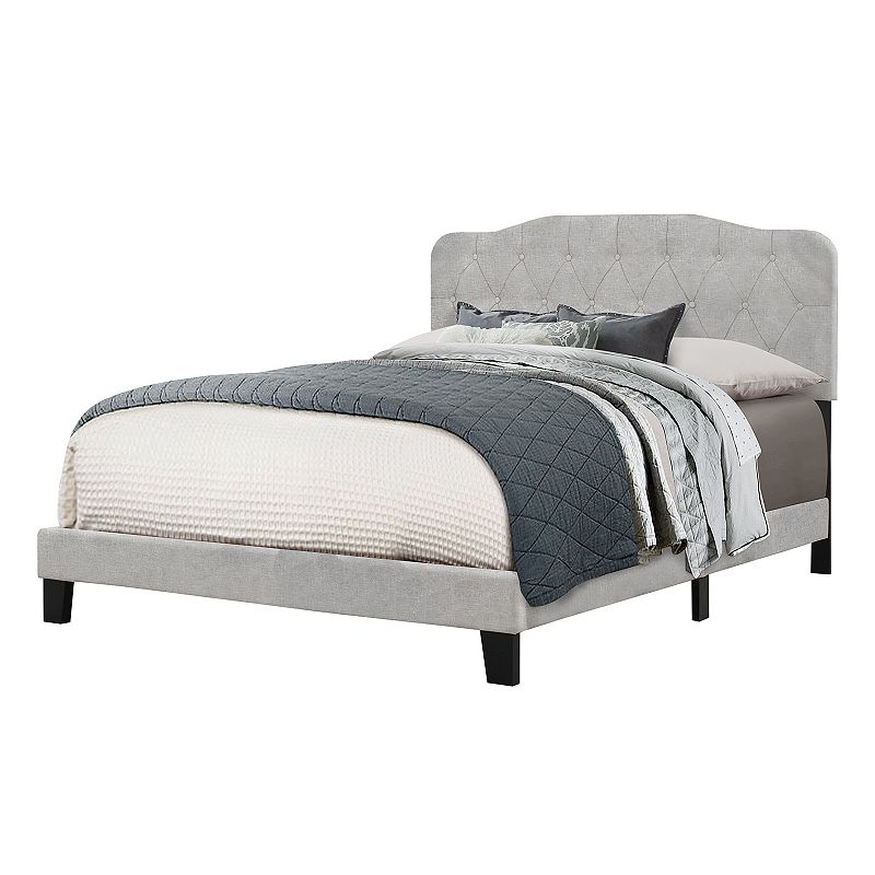 Hillsdale Furniture Nicole Tufted Upholstered Bed, Grey, Queen