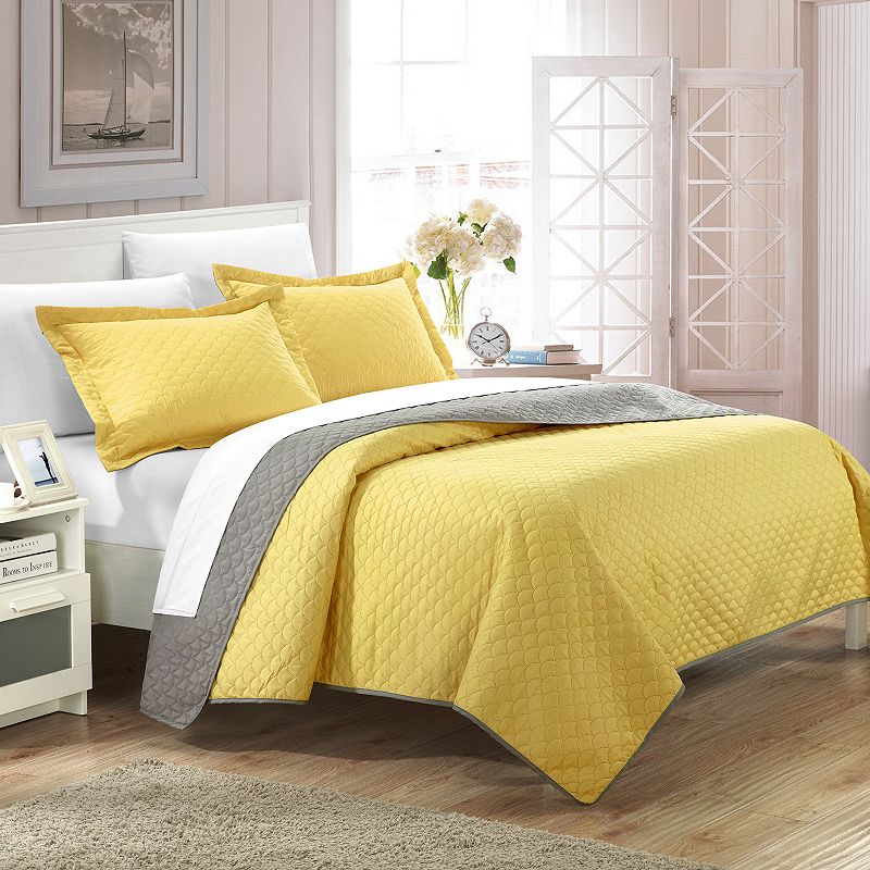 Chic Home Teresa Quilt Set, Yellow, Twin