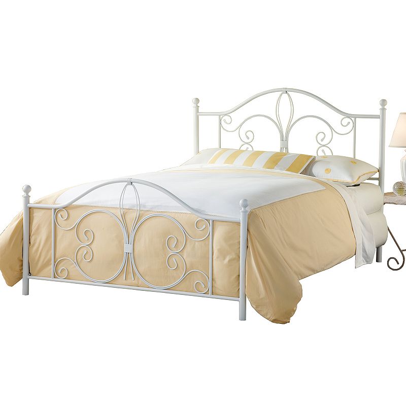 Hillsdale Furniture Ruby Fleur-De-Lis Bed, White, Twin