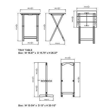 Linon TV Tray Table 5-piece Set