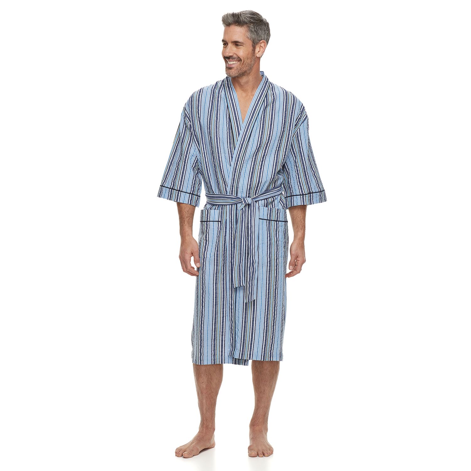 mens seersucker bathrobe