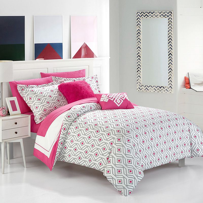 70919290 Beckham Comforter Bedding Set, Dark Pink, Twin sku 70919290