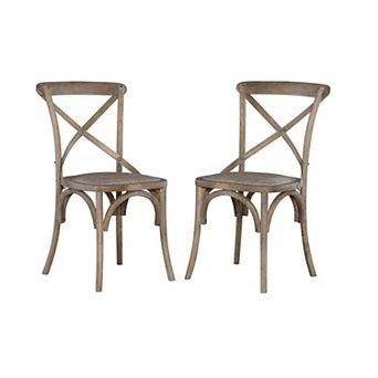Linon Bentwood Rustic Dining Chair 2 pc Set