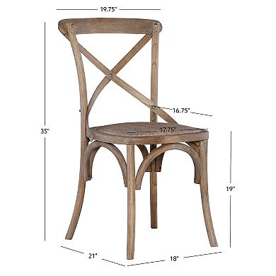 Linon Bentwood Rustic Dining Chair 2-piece Set