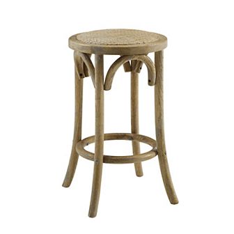 Linon Rae Backless Wood Counter Stool