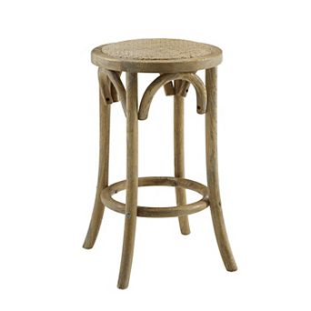 Linon Rae Backless Wood Counter Stool