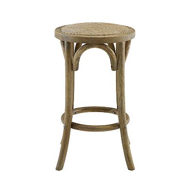 Linon Rae Backless Wood Counter Stool