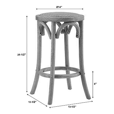 Linon Rae Backless Wood Counter Stool