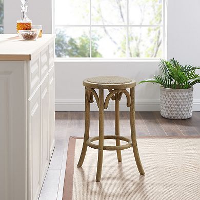 Linon Rae Backless Wood Counter Stool