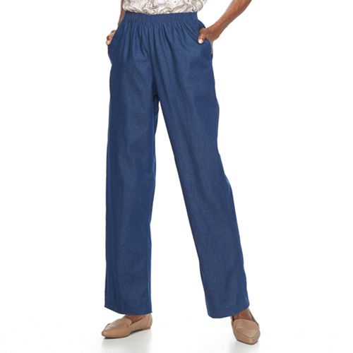 Petite Alfred Dunner Pull-On Denim Pants