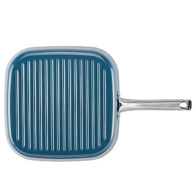 Ayesha Curry Home Collection 11.25-inch Porcelain Enamel Nonstick Square Grill Pan