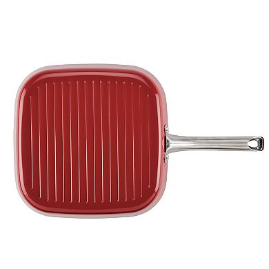 Ayesha Curry Home Collection 11.25-inch Porcelain Enamel Nonstick Square Grill Pan
