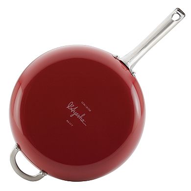 Ayesha Curry Home Collection 12-inch Porcelain Enamel Nonstick Covered Deep Skillet With Helper Handle