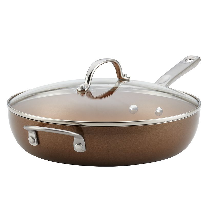 Brentwood 12 Inch Nonstick Electric Skillet in Copper with Glass Lid