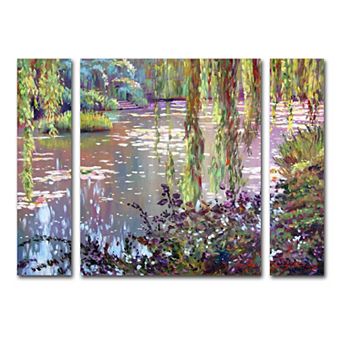 Trademark Fine Art Homage To Monet Canvas Wall Art 3 pc Set
