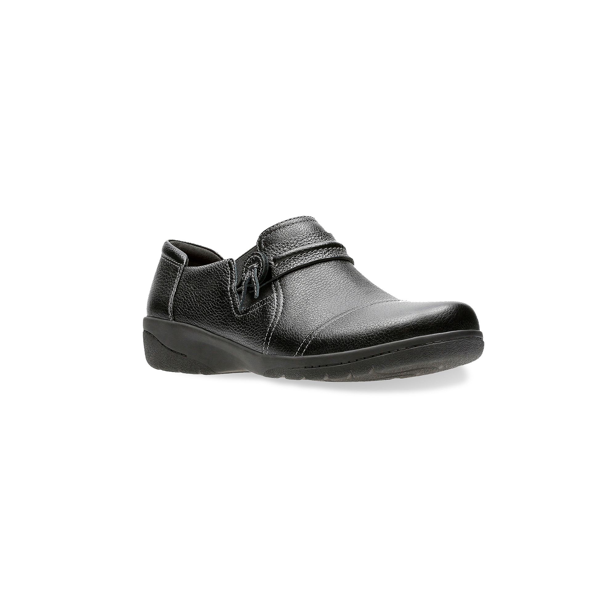 Clarks® Cheyn Madi Womens Leather Slip-On Shoes, Size: 6 Medium, Black