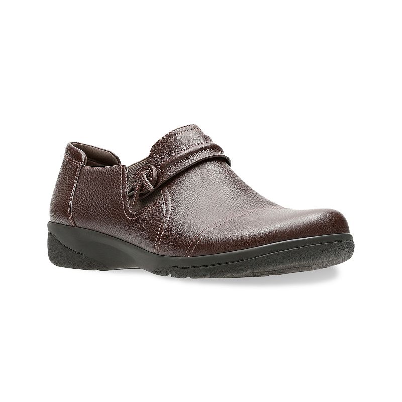 Clarks® Cheyn Madi Women's Leather Slip-On Shoes, Size: 7 Medium, Dark Brown