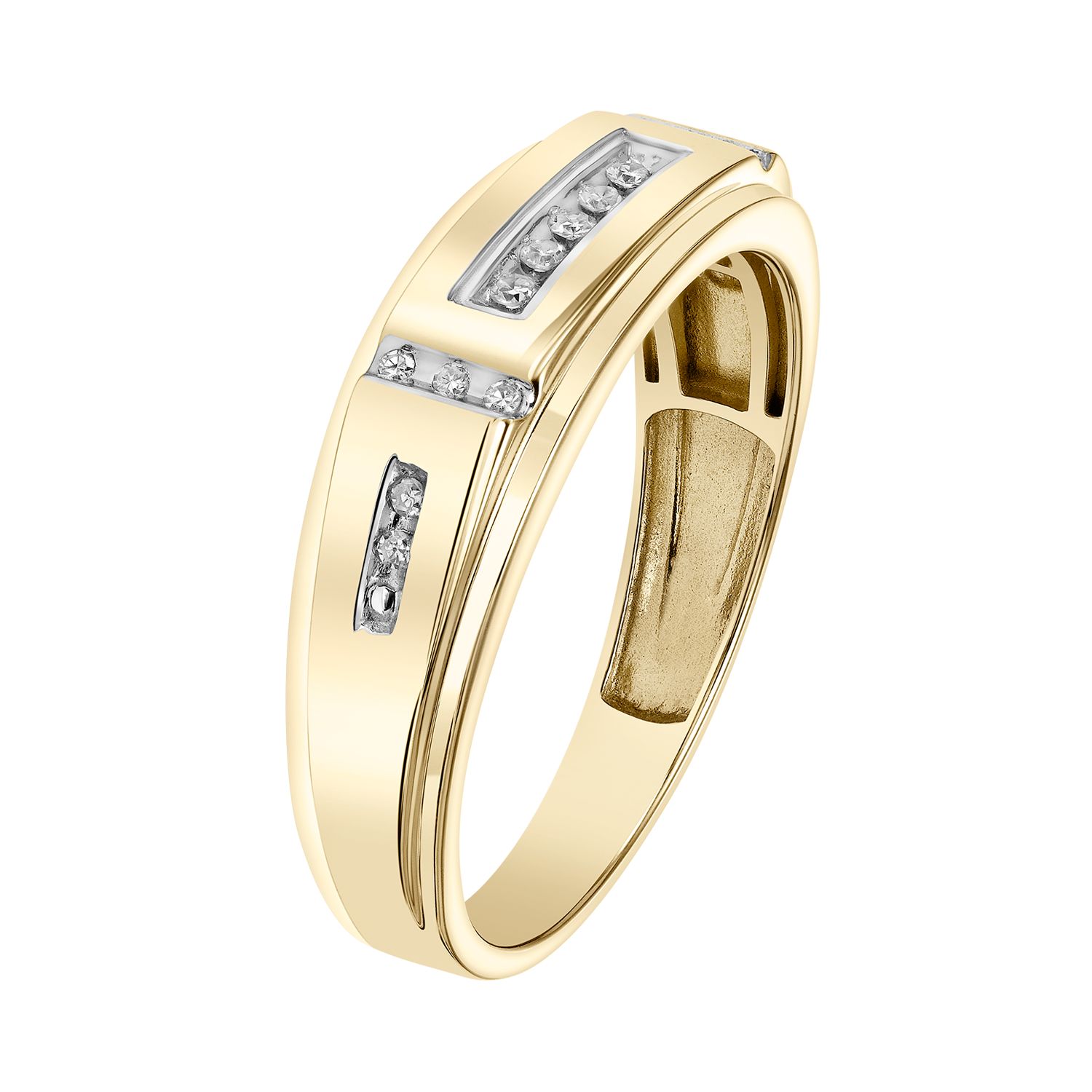 Men S Diamond Wedding Band 1 4 Ct Tw 14k Yellow Gold Mens Bands Engagement And Wedding Popular Wedding Styles Engagement And Wedding Kay Outlet