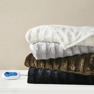 Beautyrest Duke Faux Fur Heated Throw