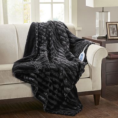 Beautyrest Duke Faux Fur Heated Throw