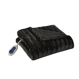 Beautyrest Duke Faux Fur Oversized Electric Heated Throw Blanket