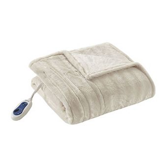 Beautyrest Duke Faux Fur Oversized Electric Heated Throw Blanket