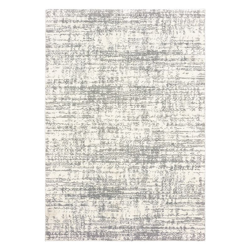 StyleHaven Veracruz Distressed Solid Abstract Rug, White, 8X11 Ft