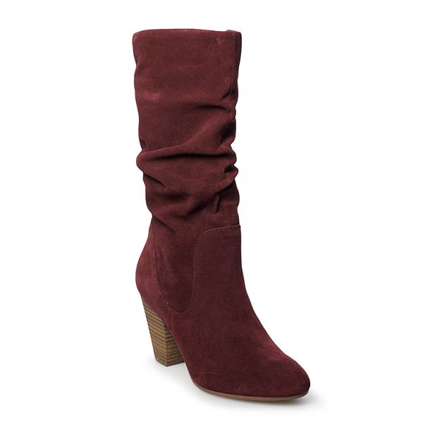 Kohls store burgundy boots