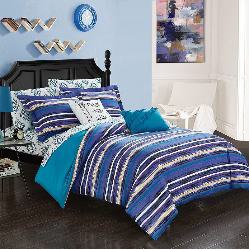 Chandler Comforter Bedding Set, Blue, Twin