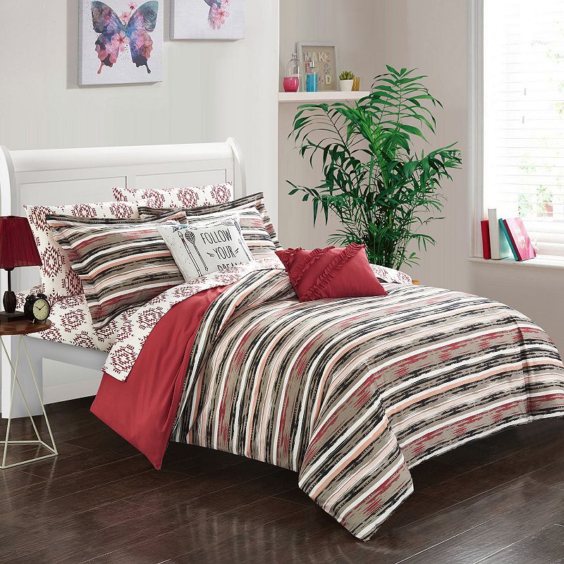 84911173 Chandler Comforter Bedding Set, Light Red, Twin sku 84911173