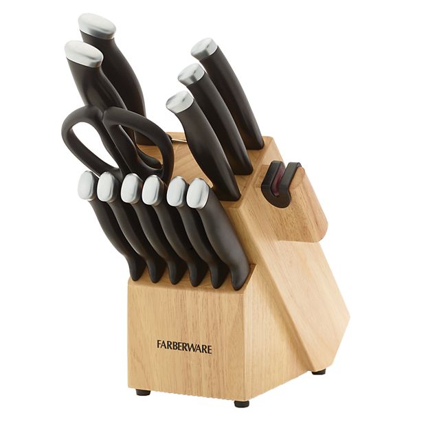 Upgrade your knife block w/ this Stainless Steel 15-piece Farberware set  for $19 (Reg. $32)