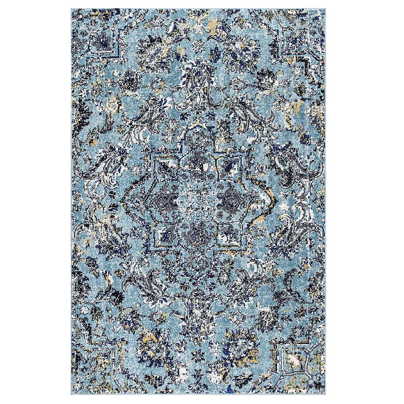 nuLOOM Tanya Floral Rug, Turquoise/Blue, 8X10 Ft