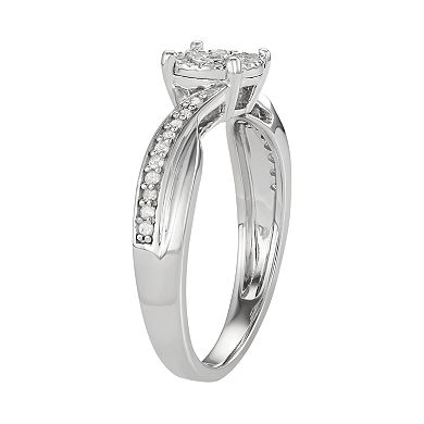 Sterling Silver 1/5 Carat T.W. Diamond Engagement Ring