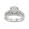 Sterling Silver 1/4 Carat T.W. Engagement Ring Set