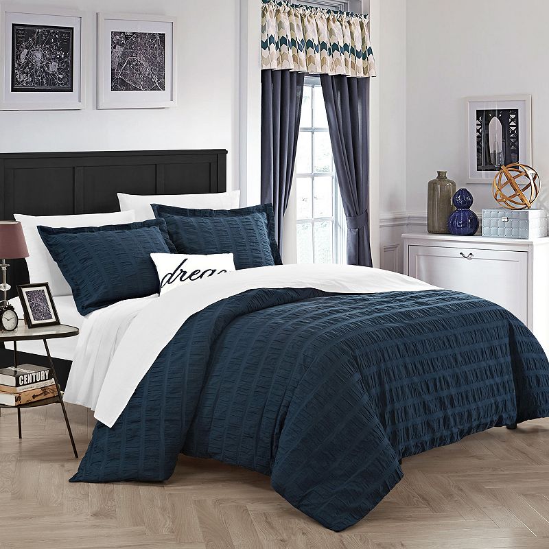 Millbury 4-piece Duvet Cover Set, Blue, King