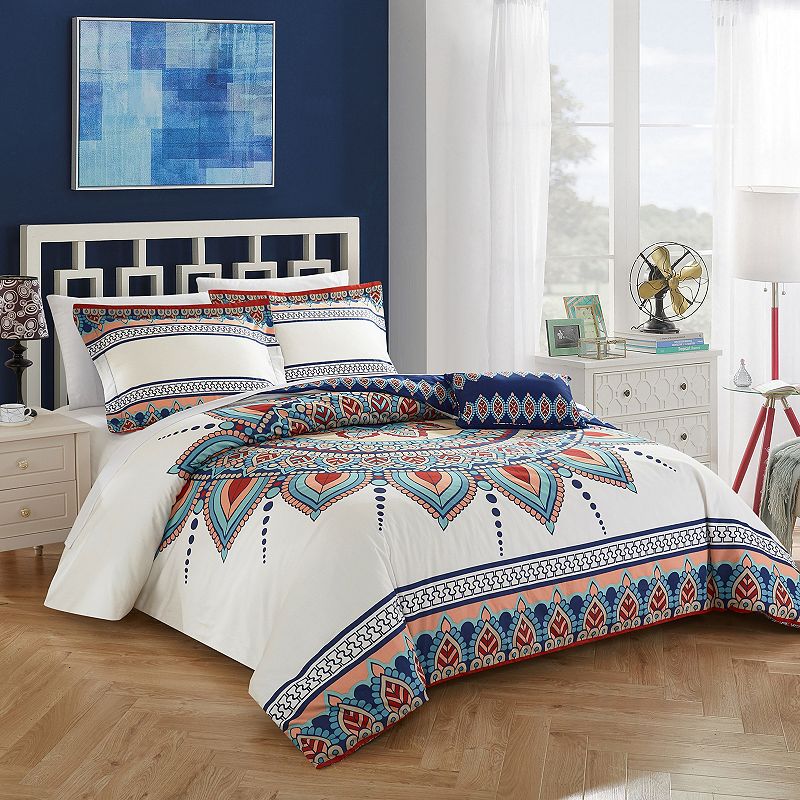 39276954 Weston 3-piece Duvet Cover Set, Blue, Queen sku 39276954