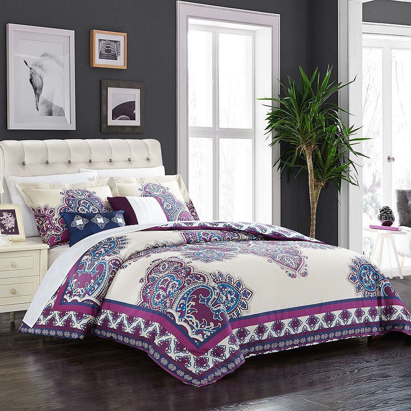 75908227 Mazal 5-piece Comforter Set, Purple, Queen sku 75908227