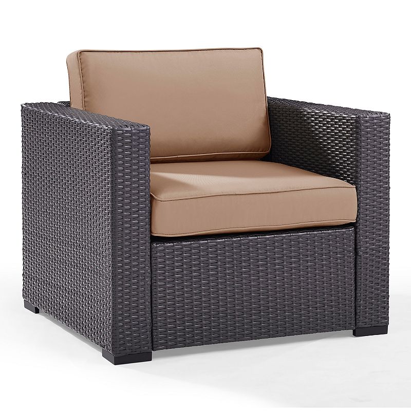 Crosley Furniture Biscayne Patio Wicker Arm Chair, Brown