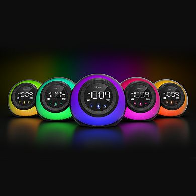 iHome App-Enhanced Bluetooth Color-Changing Dual Alarm Clock Radio 