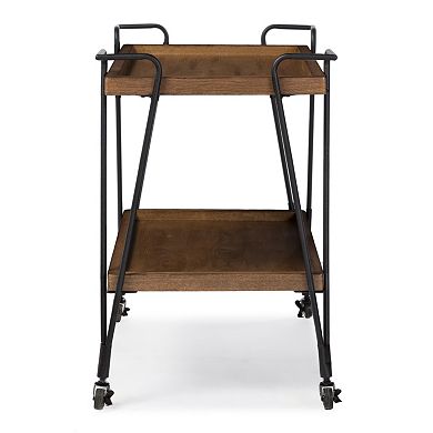 Baxton Studio Jessica Wheeled Bar Cart