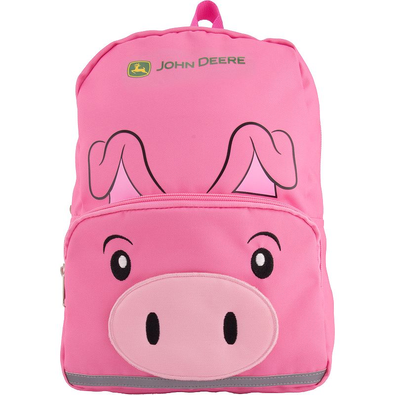 Toddler John Deere Pig Backpack, Med Pink