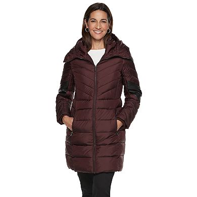 Women's TOWER by London Fog Faux-Leather Trim Puffer Jacket 