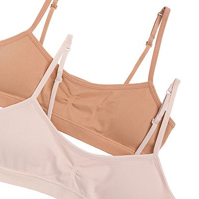 Hanes® 2-pk. Ruched Seamless Crop Wireless Bras