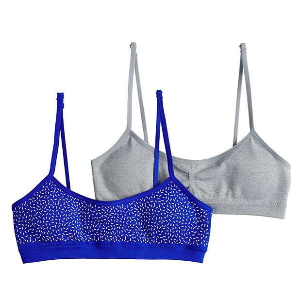 Girls 7-16 Hanes 2-pack Seamless Molded Wire Free Crop Bras